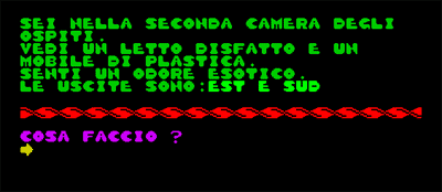 schermata videogame testuale